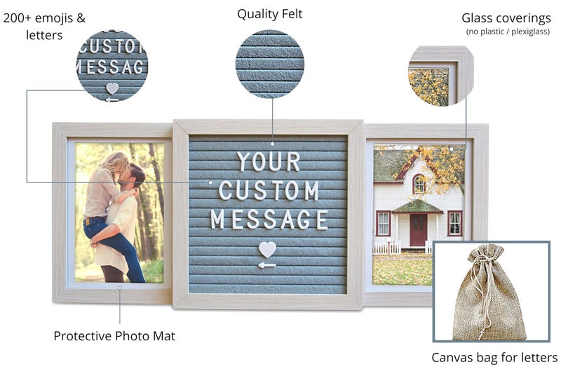 Oak letters Personalized Grandparents Picture Frame Gift from Grandkids â€“ Custom Photo Frame for Grandma, Grandpa, Nana, Poppy, Papa â€“ Double 6x4 Kids Picture Frame with Letter Board - Image 2